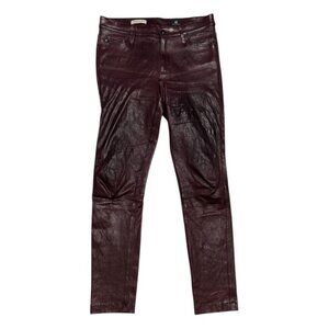 AG ADRIANO GOLDSCHMIED Genuine LAMB LEATHER Skinny Casual Pants Womens Medium